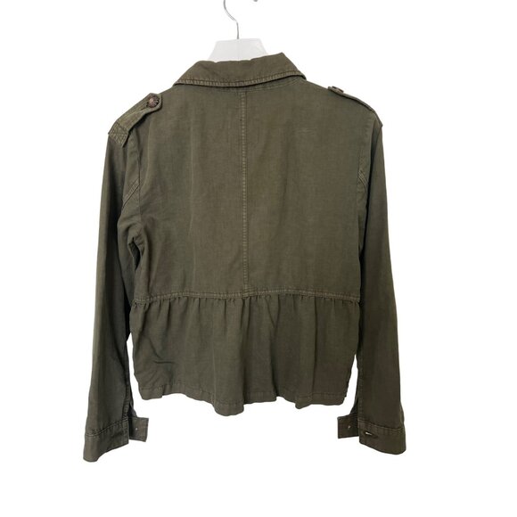 Sanctuary Peplum Jacket Army Green Button-Up - Picture 3 of 3